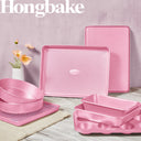 Diamond texture nonstick bakeware set with nine essential pieces for everyday baking and oven cooking