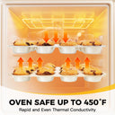 Essential nonstick bakeware set, 10-piece carbon steel baking pans with wider grips, cream