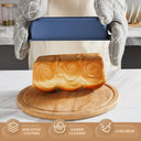 Essential nonstick bakeware set, 10-piece carbon steel baking pans with wider grips, navy blue