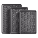 Floral swirl texture baking sheet set with three rimmed pans designed for even heating and easy release