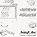 Floral swirl texture baking sheet set with three rimmed pans designed for even heating and easy release