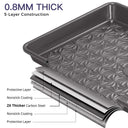 Floral swirl texture baking sheet set with three rimmed pans designed for even heating and easy release