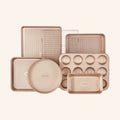 gold Diamond Pattern Nonstick Bakeware 7-Piece Set by HONGBAKE