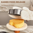 Heart-shaped nonstick cake pan set with two stackable sizes for layered cakes and desserts, dark gray