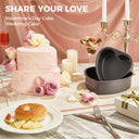 Heart-shaped nonstick cake pan set with two stackable sizes for layered cakes and desserts, dark gray