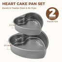 Heart-shaped nonstick cake pan set with two stackable sizes for layered cakes and desserts, dark gray
