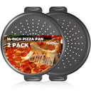 Rust-Free Pizza Pan with Holes, 14 Inch, 0.8mm Thick (2-Pack)