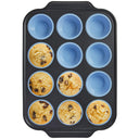 12 Cup Silicone Muffin Pan with Metal Frame
