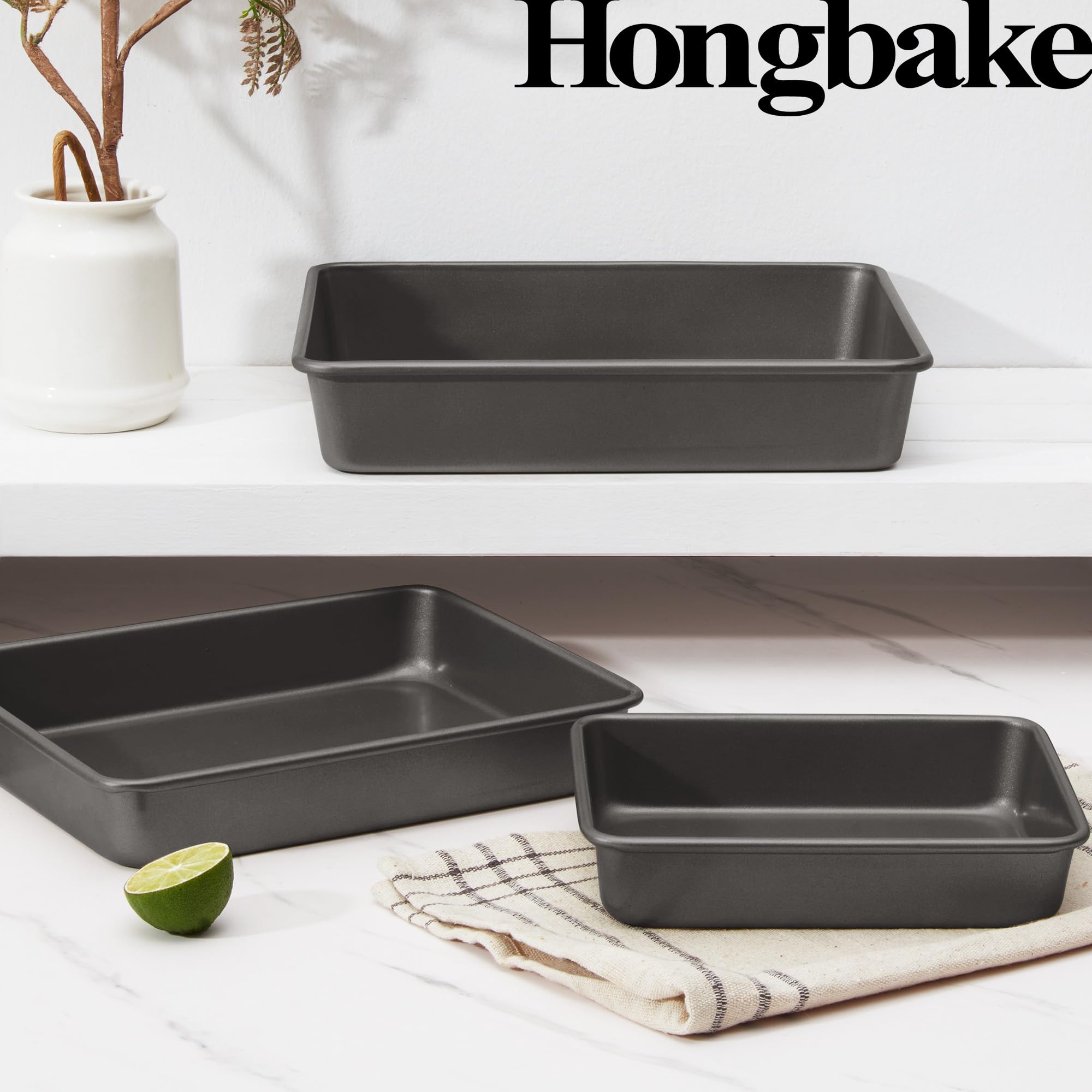 Nonstick Rectangular Baking Pan Set (3-Piece)
