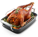 Roasting Pan with Rack, 17.6×11 Inch for 17 Lb Turkey