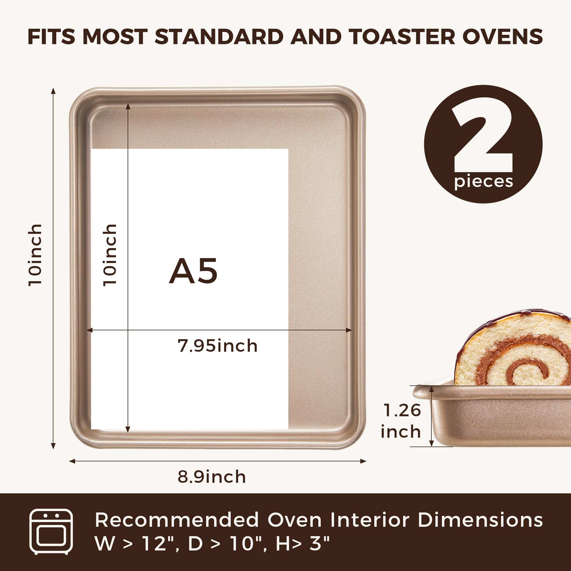 Nonstick Toaster Oven Sheet Pan, 11×9 (2-Pack)