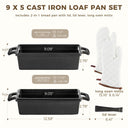 2-in-1 Cast Iron Loaf Pan with Lid, 9x5 Inch