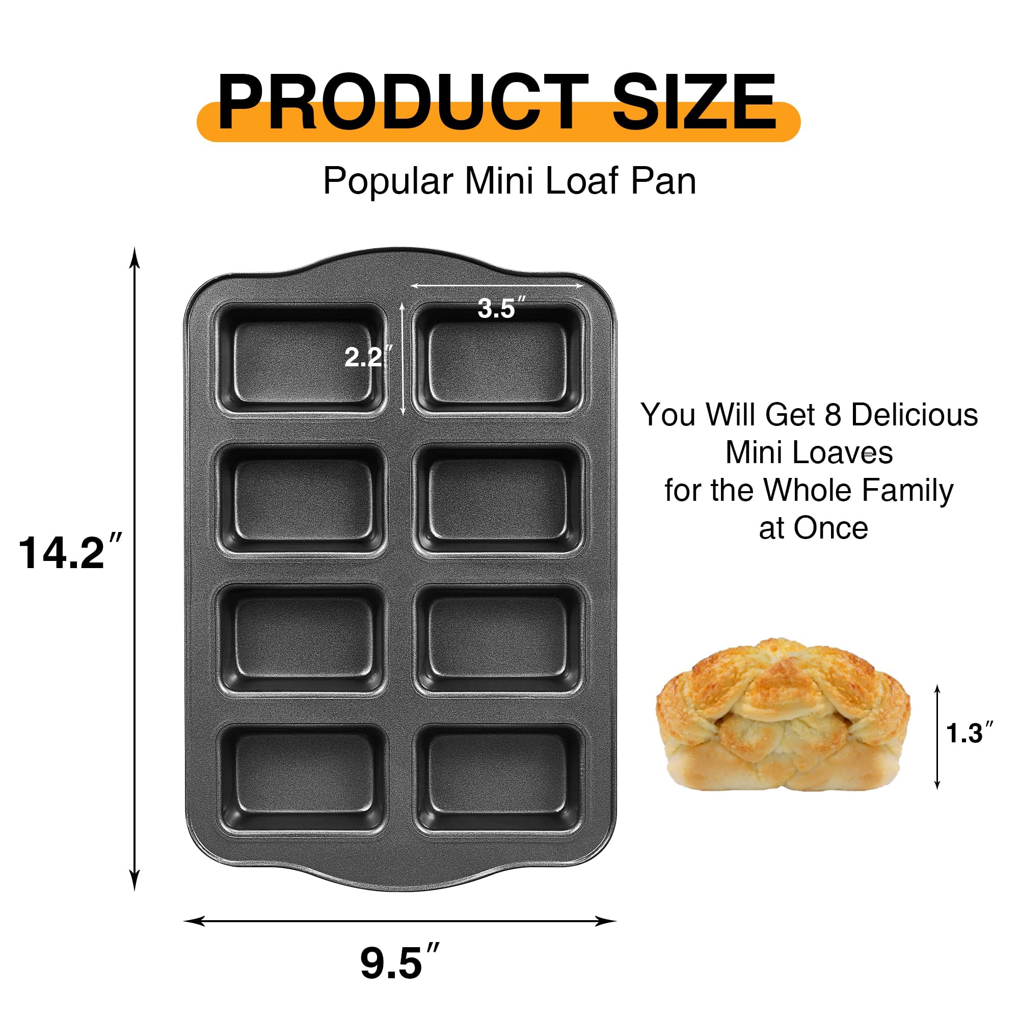 Nonstick Mini Loaf Pan, 8-Cavity