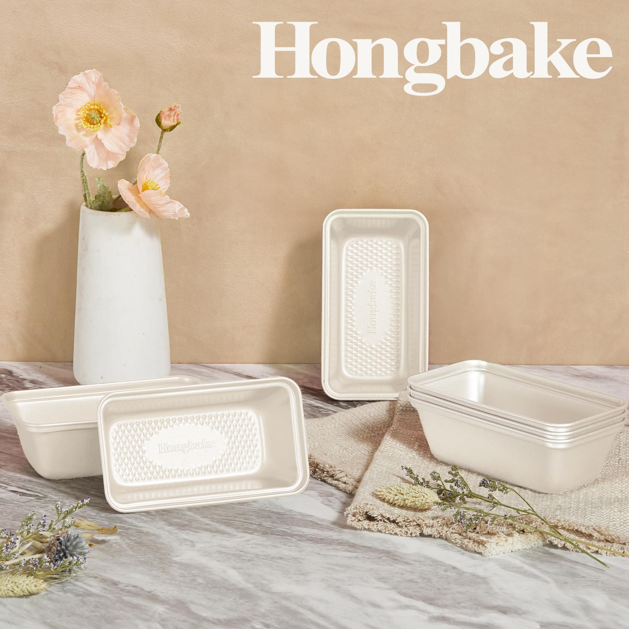 Diamond Texture Nonstick Mini Loaf Pan, 6×3.3×2 (3-Pack)