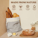 Reusable Beeswax Linen Bread Bags, Large 17x12.6" (2-Pack)