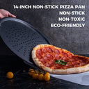 Large Pizza Pan with Holes, 14 Inch (2-Pack)