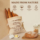 Reusable Beeswax Linen Bread Bags, XL 17x13.5" (2-Pack)