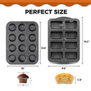 Muffin Pan 12-Cup & Mini Loaf Pan 8-Cavity Combo Set