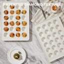 Diamond Texture Ceramic Mini Muffin Pan, 24-Cup