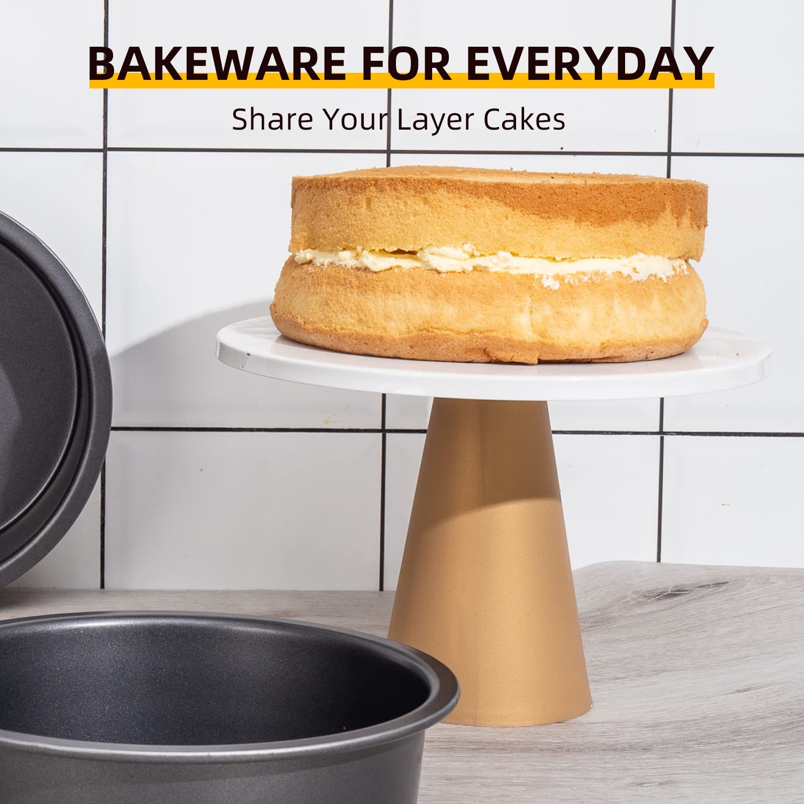 8-Inch Shallow Round Cake Pan Set (2-Piece)