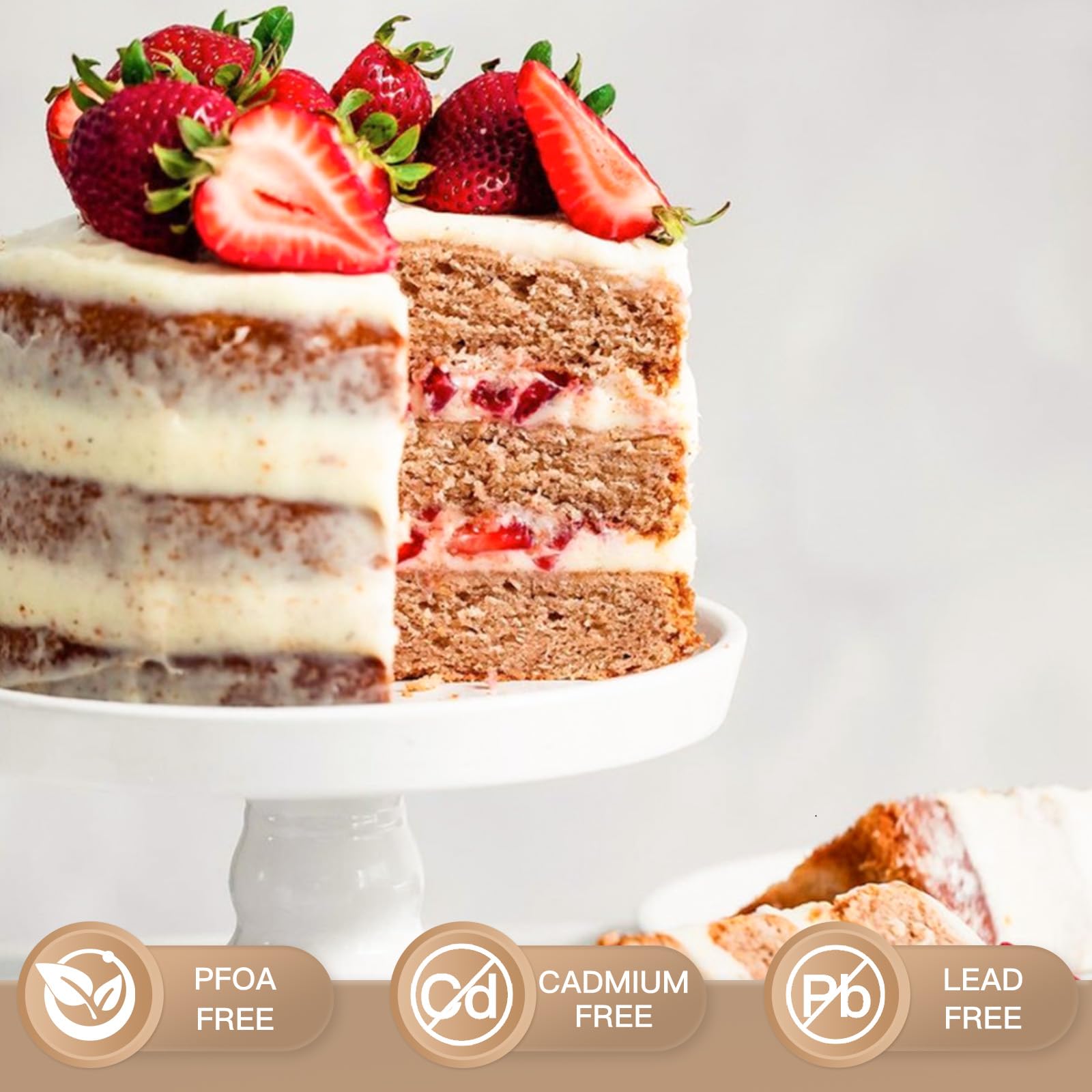 Nonstick Round Cake Pan, 6-Inch (3-Pack) with Parchment Sling (30-Pack)