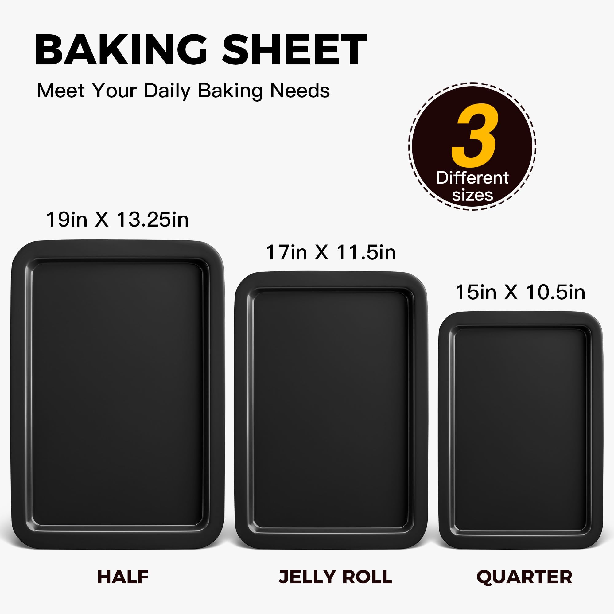 XL Nonstick Baking Sheet Set (3-Piece)