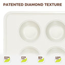 Diamond Texture Ceramic Muffin Pan, 12-Cup