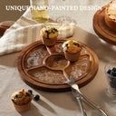 Acacia Wood Cake Stand with Dome Lid, 12"