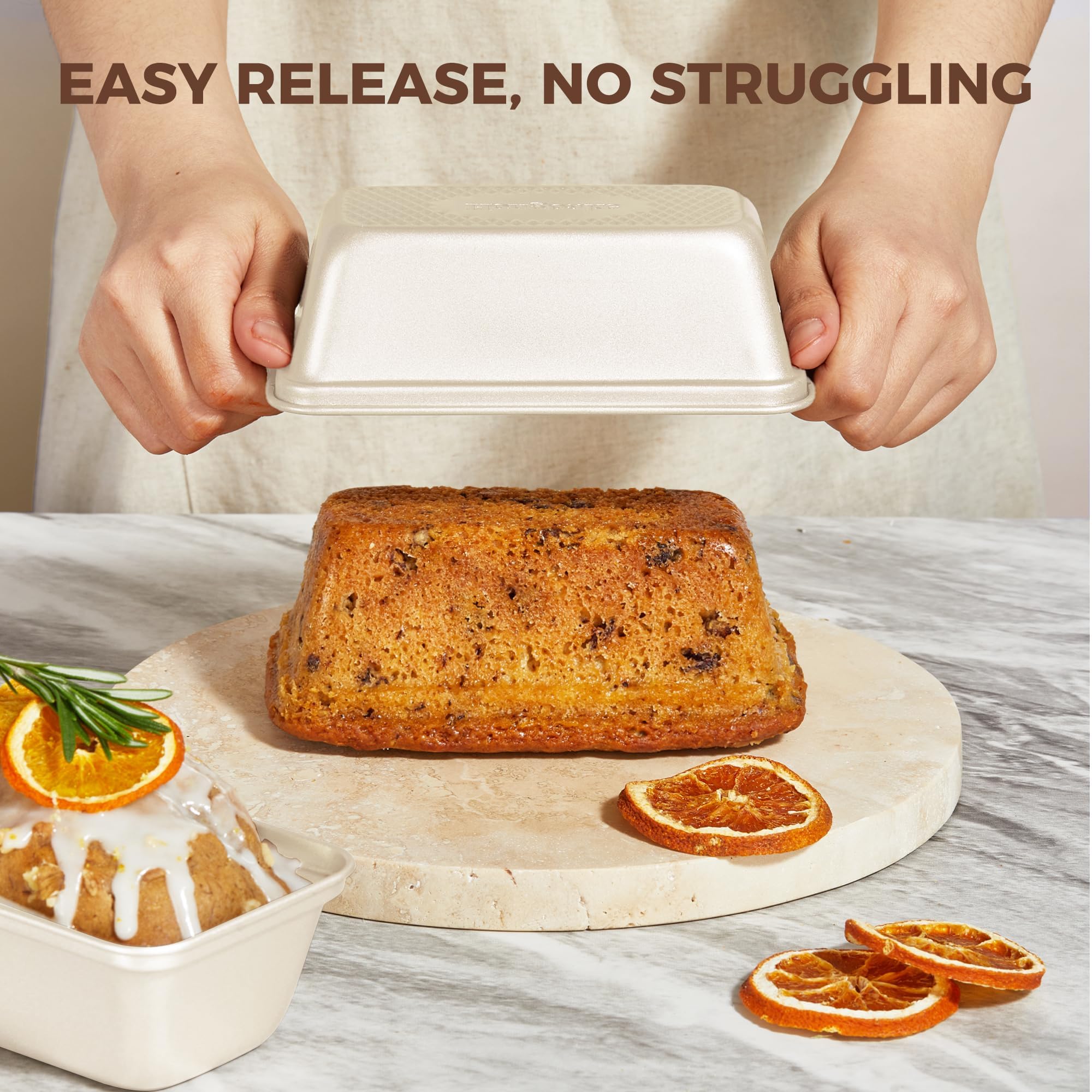 Diamond Texture Nonstick Mini Loaf Pan, 6×3.3×2 (3-Pack)