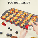24 Cup Mini Silicone Muffin Pan with Metal Frame
