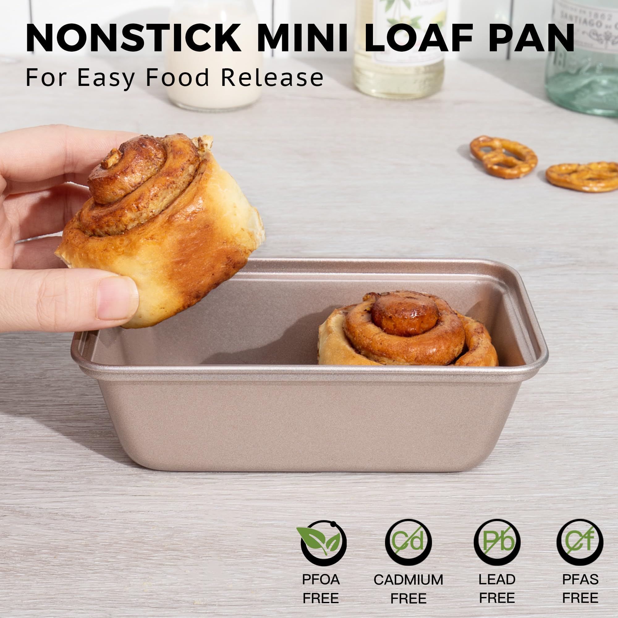 Nonstick Mini Loaf Pan, 6×3.3×2 (3-Pack)