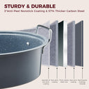 Turkey Roasting Pan with Rack and Lid, 18 Inch for 20 Lb Turkey