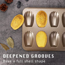 Madeleine Pan, 12-Cavity Shell Shape (2-Pack)