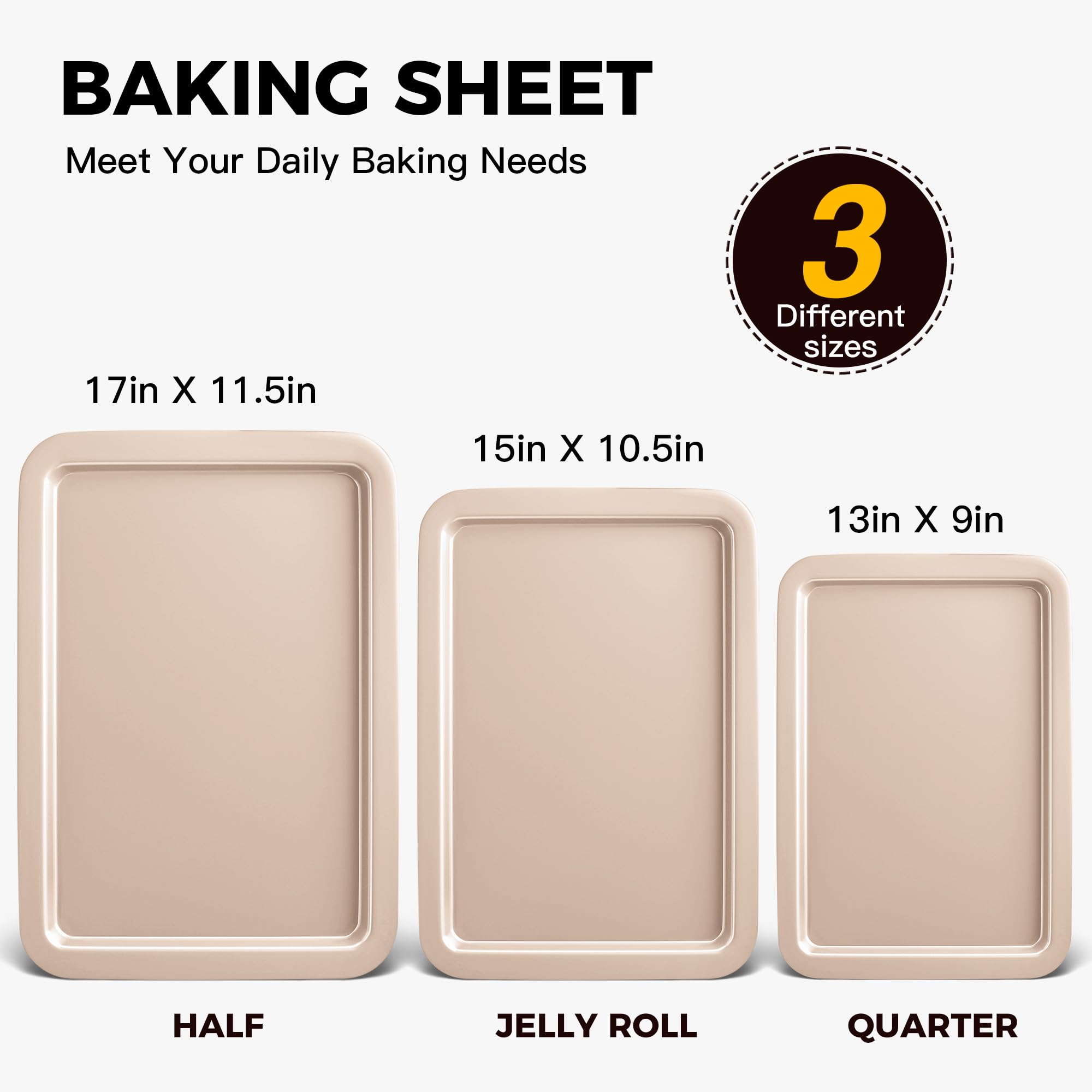 Nonstick Baking Sheet Set (3-Piece)