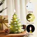 Christmas Tree Flameless Candles with String Lights & Remote, 6.7" x 5.2" (2-Pack)