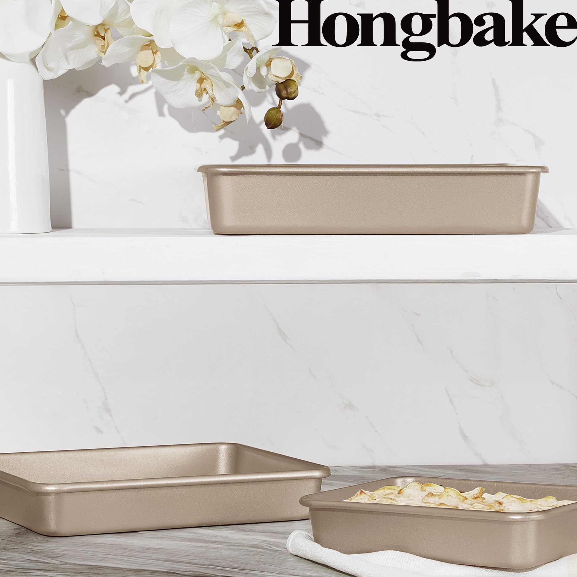 Nonstick Rectangular Baking Pan Set (3-Piece)