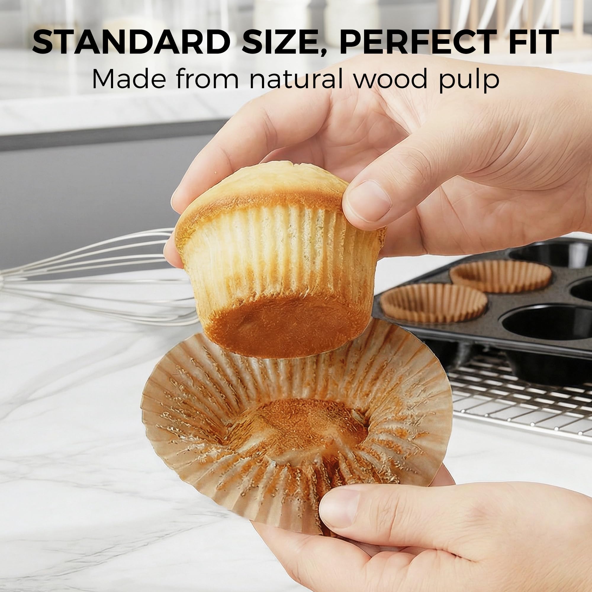 Muffin Pan with 120 Cupcake Liners, 12-Cup (2-Pack)