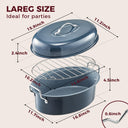 Turkey Roasting Pan with Rack and Lid, 18 Inch for 20 Lb Turkey