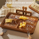 2-in-1 Acacia Wood Cake Stand with Lid & Cheese Knife Set