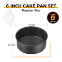 Round Cake Pan, 6 Inch with 120 Parchment Papers (6-Pack)