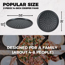Large Pizza Pan with Holes, 14 Inch (2-Pack)