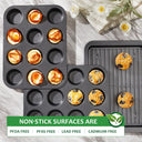 Muffin Pan, 12-Cup Standard Size (2-Pack)