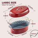 Turkey Roasting Pan with Rack and Lid, 18 Inch for 20 Lb Turkey