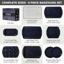 Baking Pans Set with Wave Texture, 0.8mm Thick (9-Piece)