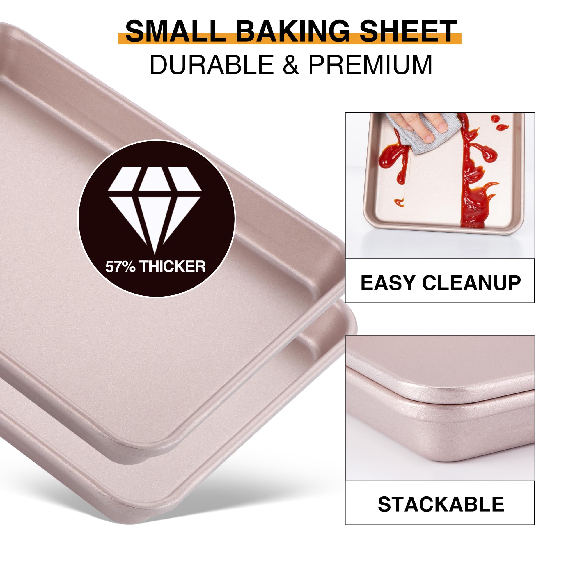 Nonstick Toaster Oven Sheet Pan, 9.7×7.5 (2-Pack)