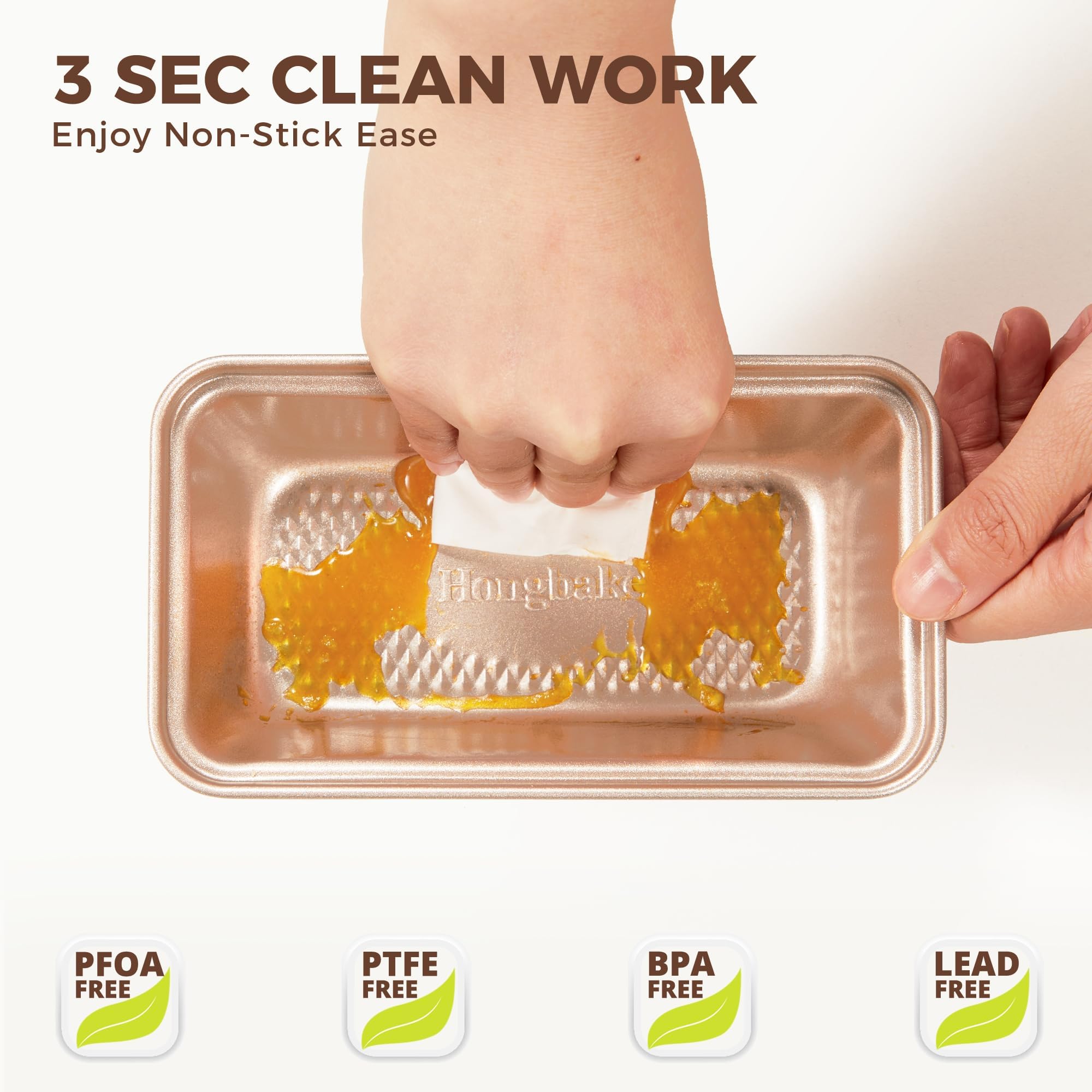 Diamond Texture Nonstick Mini Loaf Pan, 6×3.3×2 (3-Pack)