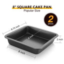 Square Baking Pan with Wider Grips, 8x8 Inch (2-Pack)