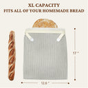 Reusable Beeswax Linen Bread Bags, Large 17x12.6" (2-Pack)