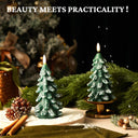 Christmas Tree Flameless Candles with Remote Timer, 7.3" x 3.5" (2-Pack)