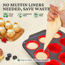 12 Cup Silicone Muffin Pan with Metal Frame